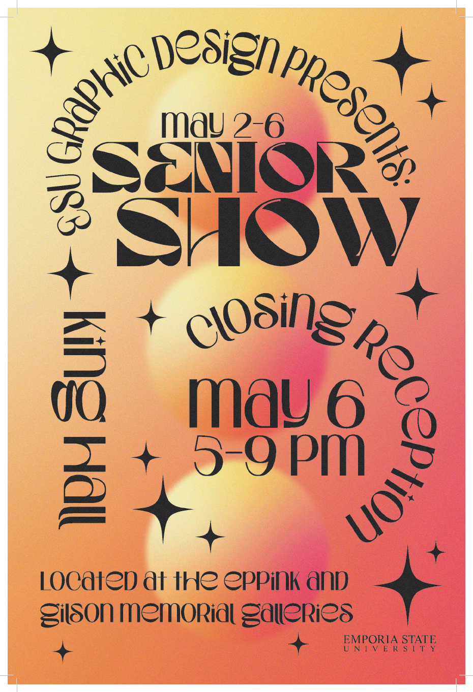 Poster for the graphic design senior show