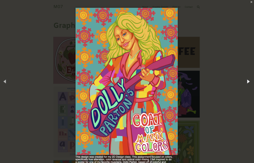 Colorful graphic of Dolly Parton